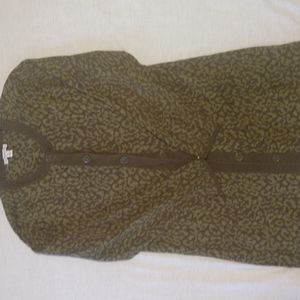 Isaac Mizrahi Live olive animal print tunic cardigan
